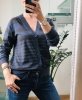 Sweter Paski Bawełna Blue